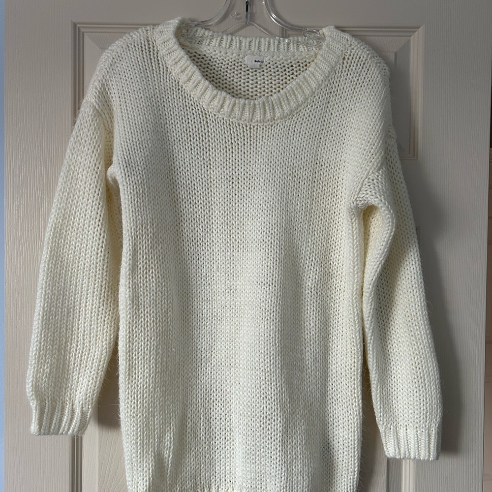 Garage Cream Knit Crew Neck Sweater